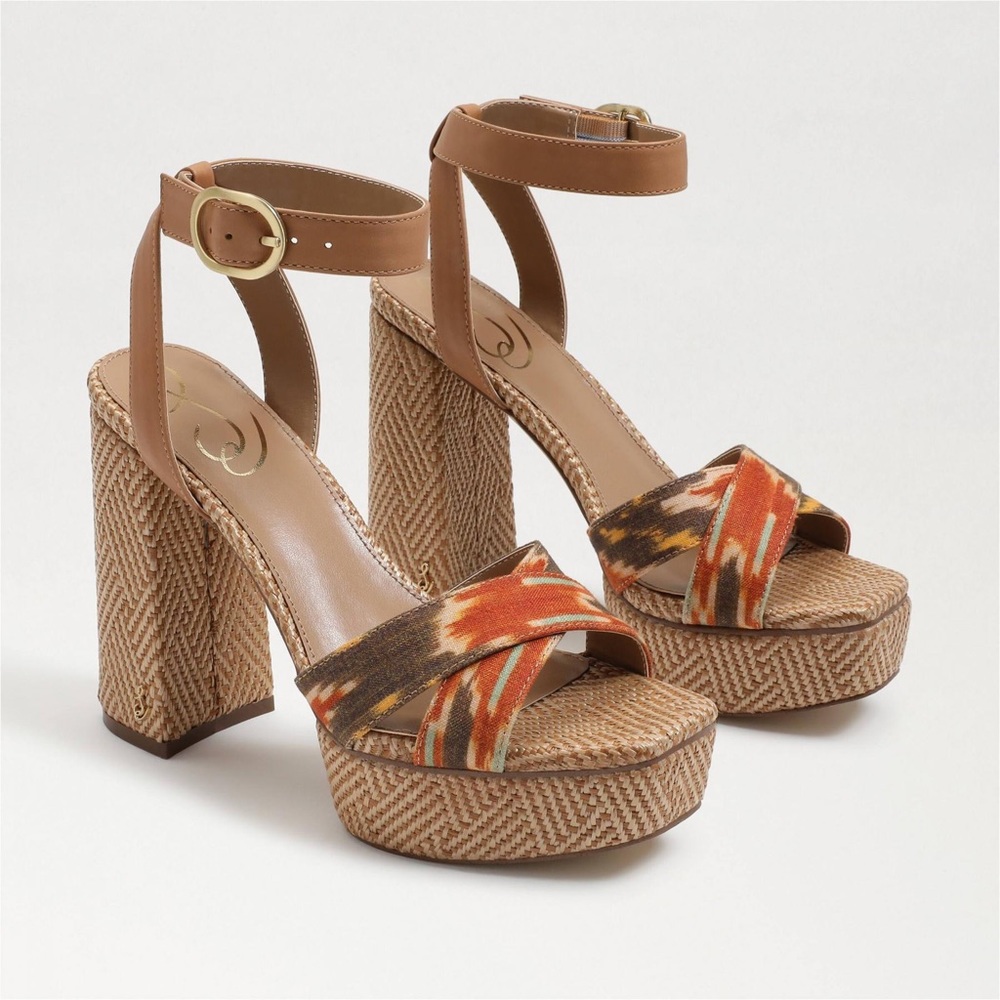 Sam Edelman Nolita Platform Sandals, Orange Multi Size 11, New in Box £150 - Picture 2 of 15